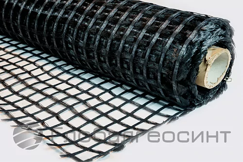 Геосетка полиэфирная с битумной пропиткой ГлобалГео - 80/80, кН/м - 4x100,м