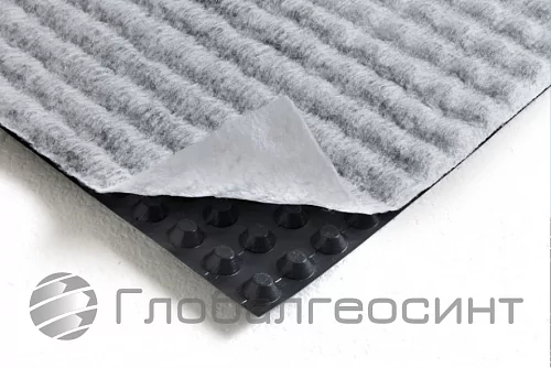 Геомембрана с геотекстилем с двух сторон ГлобалГео - 1.5, мм - 5x50, м - 1