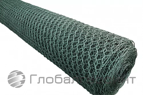 Сетка двойного кручения оцинкованная с ПВХ покрытием ГлобалГео - 8х10-2.7/3.7-ЦП